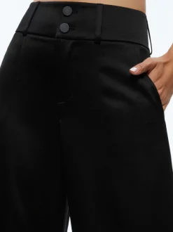 Alice and Olivia Leone Cropped Wrap Blazer + Mame High Rise Wide Leg Pant-Women Matching Sets