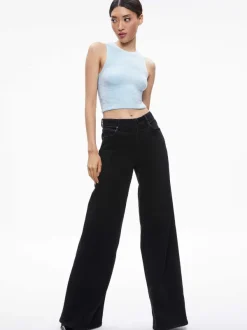 Alice and Olivia Lidell Cropped Zip Up Hoodie + Amity Sleeveless Cropped Tank-Women Matching Sets