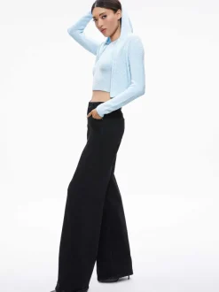 Alice and Olivia Lidell Cropped Zip Up Hoodie-Women Sweaters