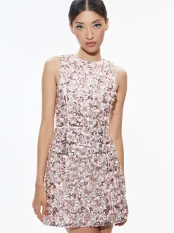 Alice and Olivia Lindsey Embellished Mini Gown-Women Dresses