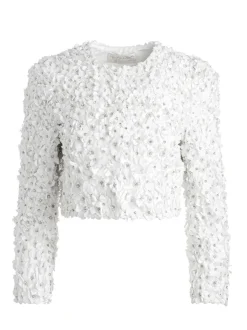 Alice and Olivia Lorna Embellished Cropped Jacket-Women Jackets + Coats