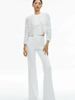 Alice and Olivia Lorna Embellished Cropped Jacket-Women Jackets + Coats