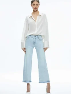 Alice and Olivia Lorrine Kick-Flare Ankle Jean-Women Pants