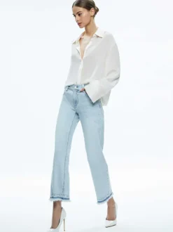 Alice and Olivia Lorrine Kick-Flare Ankle Jean-Women Pants