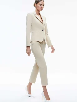 Alice and Olivia Macey Chino Fitted Notch Collar Blazer-Women Jackets + Coats