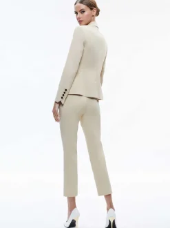 Alice and Olivia Macey Chino Fitted Notch Collar Blazer-Women Jackets + Coats