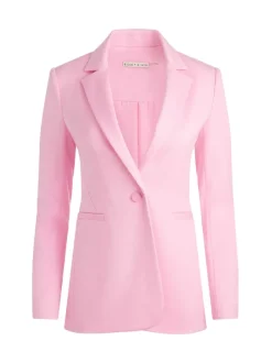 Alice and Olivia Macey Notch Collar Fitted Blazer-Women Jackets + Coats