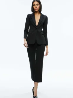 Alice and Olivia Macey Slit Sleeve Blazer-Women Jackets + Coats