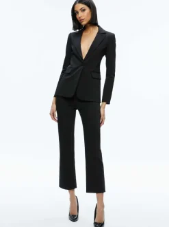 Alice and Olivia Macey Slit Sleeve Blazer-Women Jackets + Coats