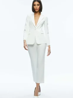 Alice and Olivia Macey Slit Sleeve Blazer-Women Jackets + Coats