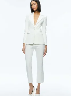 Alice and Olivia Macey Slit Sleeve Blazer-Women Jackets + Coats