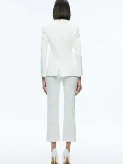 Alice and Olivia Macey Slit Sleeve Blazer-Women Jackets + Coats