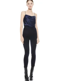 Alice and Olivia Maddox Side Zip Suede Legging-Women Pants