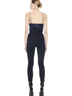 Alice and Olivia Maddox Side Zip Suede Legging-Women Pants