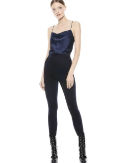 Alice and Olivia Maddox Side Zip Suede Legging-Women Pants