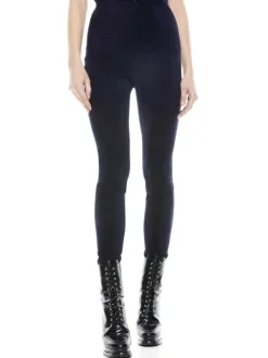 Alice and Olivia Maddox Side Zip Suede Legging-Women Pants