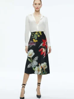 Alice and Olivia Maeve Midi Slip Skirt-Women Skirts