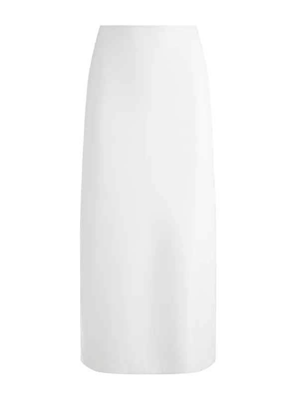 Alice and Olivia Maeve Vegan Leather Midi Skirt-Women Skirts