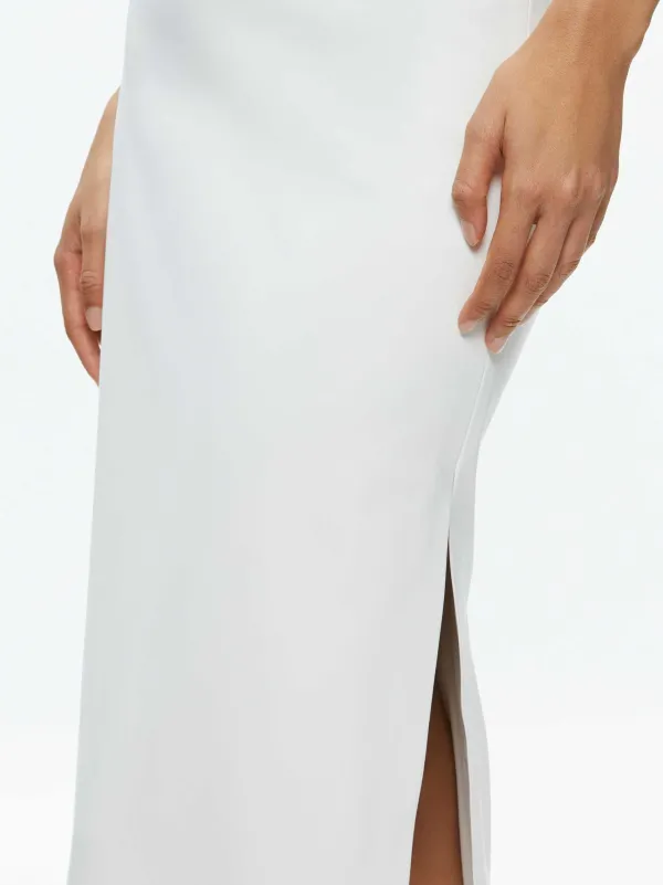 Alice and Olivia Maeve Vegan Leather Midi Skirt-Women Skirts