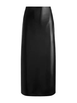 Alice and Olivia Maeve Vegan Leather Midi Skirt-Women Skirts