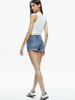 Alice and Olivia Maggie Mid Rise Vintage Shorts-Women Shorts