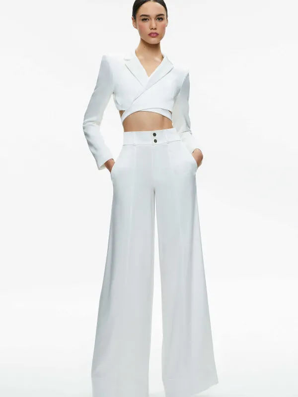 Alice and Olivia Mame High Rise Wide Leg Pant-Women Pants