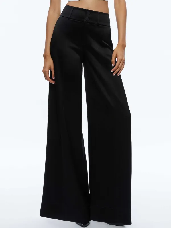 Alice and Olivia Mame High Rise Wide Leg Pant-Women Pants