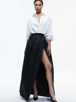 Alice and Olivia Margarite Pleated Ballgown Skirt-Women Skirts