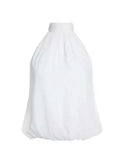 Alice and Olivia Maris Halter Neck Gathered Top-Women Tops