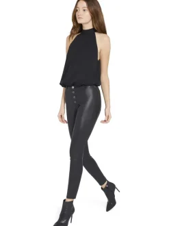 Alice and Olivia Maris Halter Neck Gathered Top-Women Tops