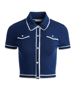 Alice and Olivia Marlena Button Front Polo-Women Tops