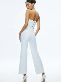 Alice and Olivia Mel Denim Button Up Bustier-Women Tops