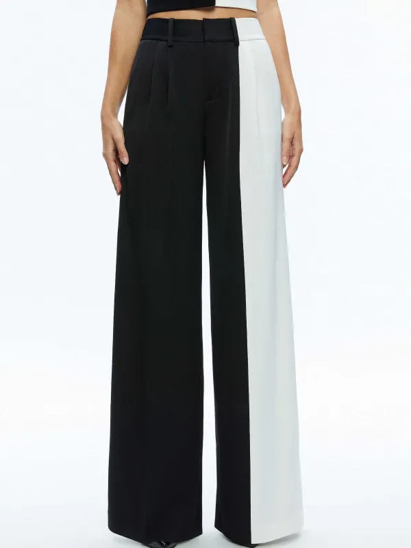 Alice and Olivia Meri Color Block Blazer Top + Pompey Color Block Pant-Women Matching Sets