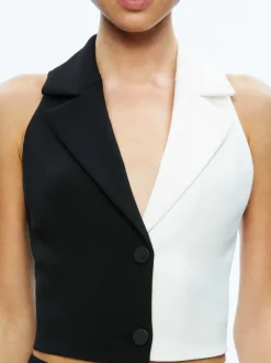 Alice and Olivia Meri Color Block Blazer Top + Pompey Color Block Pant-Women Matching Sets