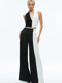 Alice and Olivia Meri Color Block Blazer Top + Pompey Color Block Pant-Women Matching Sets