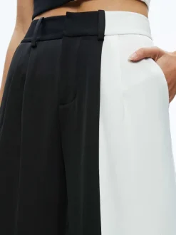 Alice and Olivia Meri Color Block Blazer Top + Pompey Color Block Pant-Women Matching Sets