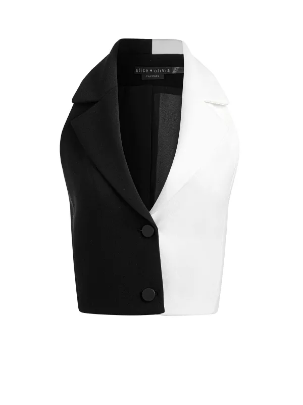 Alice and Olivia Meri Color Block Blazer Top + Pompey Color Block Pant-Women Matching Sets