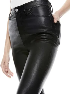 Alice and Olivia Mikah Single Button Leather Pant-Women Pants