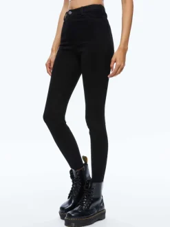 Alice and Olivia Mikah Single Button Suede Pant-Women Pants