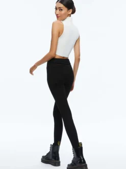 Alice and Olivia Mikah Single Button Suede Pant-Women Pants