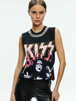 Alice and Olivia Miller Embellished Muscle Tank-Women Tops