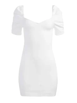 Alice and Olivia Mimi Puff Sleeve Denim Mini Dress-Women Dresses