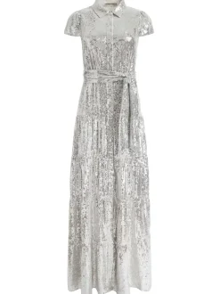 Alice and Olivia Miranda Embellished Tiered Maxi Dress-Women Dresses