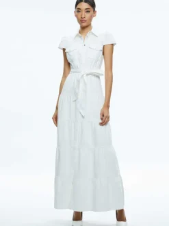 Alice and Olivia Miranda Maxi Denim Dress-Women Dresses