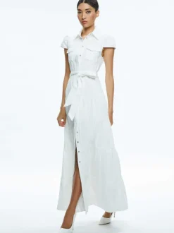 Alice and Olivia Miranda Maxi Denim Dress-Women Dresses