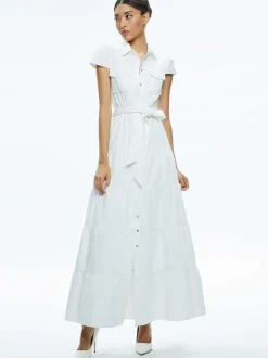 Alice and Olivia Miranda Maxi Denim Dress-Women Dresses
