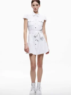 Alice and Olivia Miranda Mini Denim Dress-Women Dresses
