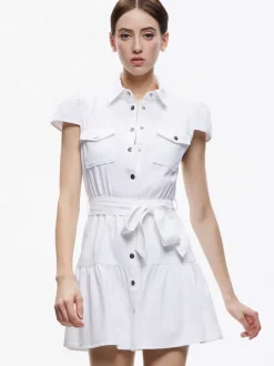 Alice and Olivia Miranda Mini Denim Dress-Women Dresses