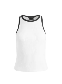 Alice and Olivia Mirtha Ribbed Racerback Tank-Women Tops