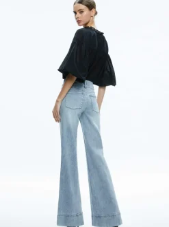 Alice and Olivia Missa High Rise Wide Leg Jean-Women Pants